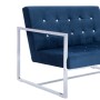 Zweisitzer-Sofa mit verchromten Armlehnen und blauem Samt von vidaXL, Sofas - Ref: Foro24-282166, Preis: 180,65 €, Rabatt: %