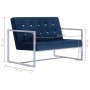 Zweisitzer-Sofa mit verchromten Armlehnen und blauem Samt von vidaXL, Sofas - Ref: Foro24-282166, Preis: 180,65 €, Rabatt: %