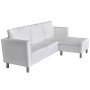 3-Sitzer-Sofagarnitur aus weißem Kunstleder von vidaXL, Sofas - Ref: Foro24-241980, Preis: 416,01 €, Rabatt: %