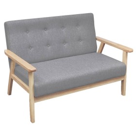 2 seater sofa in light gray fabric by vidaXL, Sofas - Ref: Foro24-242226, Price: 204,99 €, Discount: %