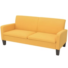 3-seater sofa 180x65x76 cm yellow by vidaXL, Sofas - Ref: Foro24-244713, Price: 295,53 €, Discount: %