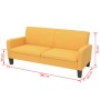 3-Sitzer-Sofa 180x65x76 cm gelb von vidaXL, Sofas - Ref: Foro24-244713, Preis: 294,99 €, Rabatt: %