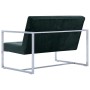 2 seater sofa with chrome armrests dark green velvet by vidaXL, Sofas - Ref: Foro24-282164, Price: 181,62 €, Discount: %