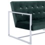 2 seater sofa with chrome armrests dark green velvet by vidaXL, Sofas - Ref: Foro24-282164, Price: 181,62 €, Discount: %