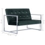 2 seater sofa with chrome armrests dark green velvet by vidaXL, Sofas - Ref: Foro24-282164, Price: 181,62 €, Discount: %