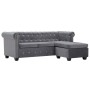 L-förmiges Chesterfield-Sofa, gepolstert mit grauem Samt, 199 x 142 x 72 cm von vidaXL, Sofas - Ref: Foro24-247145, Preis: 63...