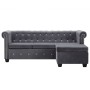 Chesterfield L-shaped sofa upholstered in gray velvet 199x142x72 cm by vidaXL, Sofas - Ref: Foro24-247145, Price: 638,35 €, D...