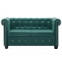 Chesterfield 2-seater velvet sofa 146x75x72 cm green by vidaXL, Sofas - Ref: Foro24-247149, Price: 410,20 €, Discount: %