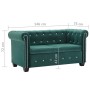 Chesterfield 2-seater velvet sofa 146x75x72 cm green by vidaXL, Sofas - Ref: Foro24-247149, Price: 410,20 €, Discount: %