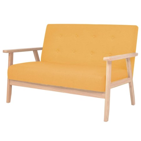 2 seater yellow fabric sofa by vidaXL, Sofas - Ref: Foro24-244658, Price: 204,03 €, Discount: %