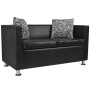 2-Sitzer-Sofa aus schwarzem Kunstleder von vidaXL, Sofas - Ref: Foro24-242209, Preis: 242,64 €, Rabatt: %