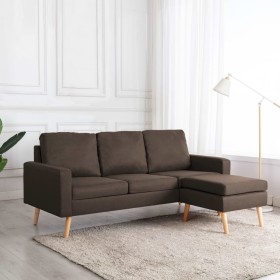 3 seater sofa with brown fabric footstool by vidaXL, Sofas - Ref: Foro24-288725, Price: 397,99 €, Discount: %