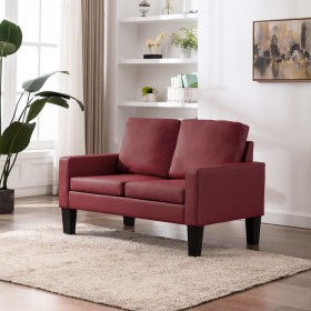 2 seater sofa red wine red synthetic leather by vidaXL, Sofas - Ref: Foro24-288755, Price: 247,87 €, Discount: %