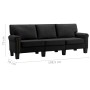 3-Sitzer-Sofa aus schwarzem Stoff von vidaXL, Sofas - Ref: Foro24-287166, Preis: 361,73 €, Rabatt: %