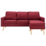 3-Sitzer-Sofa mit Fußhocker aus weinrotem Stoff von vidaXL, Sofas - Ref: Foro24-288730, Preis: 387,99 €, Rabatt: %