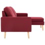 3-seater sofa with footstool in red wine red fabric by vidaXL, Sofas - Ref: Foro24-288730, Price: 386,22 €, Discount: %