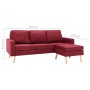 3-Sitzer-Sofa mit Fußhocker aus weinrotem Stoff von vidaXL, Sofas - Ref: Foro24-288730, Preis: 387,99 €, Rabatt: %