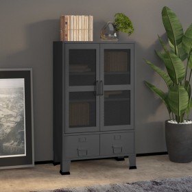 Anthracite metal industrial storage trunk 70x40x115 cm by vidaXL, Storage trunks - Ref: Foro24-339623, Price: 222,63 €, Disco...