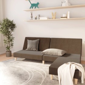 2-seater sofa bed with footrest in brown fabric by vidaXL, Sofas - Ref: Foro24-3080469, Price: 233,48 €, Discount: %