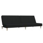 Sofá cama de 2 plazas con reposapies tela negro de vidaXL, Sofás - Ref: Foro24-3080467, Precio: 259,99 €, Descuento: %