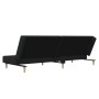 Sofá cama de 2 plazas con reposapies tela negro de vidaXL, Sofás - Ref: Foro24-3080467, Precio: 259,99 €, Descuento: %