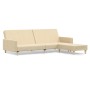 Sofá cama de 2 plazas con reposapies tela crema de vidaXL, Sofás - Ref: Foro24-3080480, Precio: 272,99 €, Descuento: %