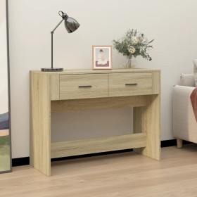 Oak Sonoma plywood console table 100x39x75 cm by vidaXL, Tables - Ref: Foro24-816779, Price: 73,51 €, Discount: %