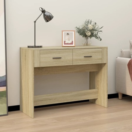 Oak Sonoma plywood console table 100x39x75 cm by vidaXL, Tables - Ref: Foro24-816779, Price: 73,99 €, Discount: %