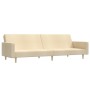 2-seater sofa bed with footrest in cream fabric by vidaXL, Sofas - Ref: Foro24-3080480, Price: 272,75 €, Discount: %