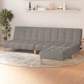 2-Sitzer-Schlafsofa mit Fußstütze aus hellgrauem Stoff von vidaXL, Sofas - Ref: Foro24-3080534, Preis: 260,99 €, Rabatt: %