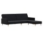 2-Sitzer-Schlafsofa mit Fußstütze aus schwarzem Stoff von vidaXL, Sofas - Ref: Foro24-3080479, Preis: 283,99 €, Rabatt: %