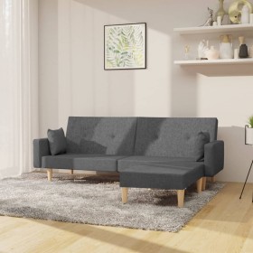 Sofá cama de 2 plazas con reposapiés tela gris claro de vidaXL, Sofás - Ref: Foro24-3080511, Precio: 302,99 €, Descuento: %