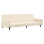 2-Sitzer-Schlafsofa mit Fußstütze aus cremefarbenem Samt von vidaXL, Sofas - Ref: Foro24-3080510, Preis: 245,13 €, Rabatt: %