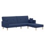 2-Sitzer-Schlafsofa mit Fußstütze aus blauem Stoff von vidaXL, Sofas - Ref: Foro24-3080517, Preis: 286,42 €, Rabatt: %