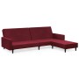 2-Sitzer-Schlafsofa mit Fußstütze aus rotem Samt von vidaXL, Sofas - Ref: Foro24-3080506, Preis: 270,93 €, Rabatt: %