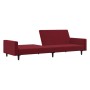 2-Sitzer-Schlafsofa mit Fußstütze aus rotem Samt von vidaXL, Sofas - Ref: Foro24-3080506, Preis: 270,93 €, Rabatt: %