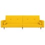 2-seater sofa bed with two yellow velvet cushions by vidaXL, Sofas - Ref: Foro24-337340, Price: 195,34 €, Discount: %