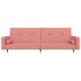 Sofá cama de 2 plazas con dos almohadas terciopelo rosa de vidaXL, Sofás - Ref: Foro24-337337, Precio: 181,99 €, Descuento: %