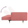 Sofá cama de 2 plazas con dos almohadas terciopelo rosa de vidaXL, Sofás - Ref: Foro24-337337, Precio: 181,99 €, Descuento: %