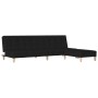 Sofá cama de 2 plazas con reposapies tela negro de vidaXL, Sofás - Ref: Foro24-3080536, Precio: 274,09 €, Descuento: %