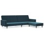 2-Sitzer-Schlafsofa mit Fußstütze aus blauem Samt von vidaXL, Sofas - Ref: Foro24-3080500, Preis: 304,86 €, Rabatt: %