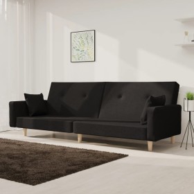 2-seater sofa bed with two black fabric pillows by vidaXL, Sofas - Ref: Foro24-337322, Price: 217,99 €, Discount: %