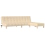 2-seater sofa bed with footrest in cream fabric by vidaXL, Sofas - Ref: Foro24-3080537, Price: 268,99 €, Discount: %