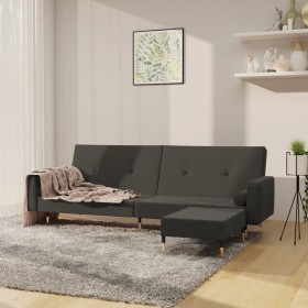 Sofá cama de 2 plazas con reposapiés terciopelo gris oscuro de vidaXL, Sofás - Ref: Foro24-3080525, Precio: 298,99 €, Descuen...