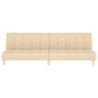 2-seater sofa bed with footrest in cream fabric by vidaXL, Sofas - Ref: Foro24-3080537, Price: 268,99 €, Discount: %