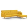 2-seater sofa bed with yellow fabric footrest by vidaXL, Sofas - Ref: Foro24-3080519, Price: 265,14 €, Discount: %