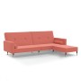 2-Sitzer-Schlafsofa mit Fußstütze aus rosa Samt von vidaXL, Sofas - Ref: Foro24-3080528, Preis: 243,04 €, Rabatt: %