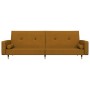 2-seater sofa bed with two brown velvet cushions by vidaXL, Sofas - Ref: Foro24-337341, Price: 198,99 €, Discount: %