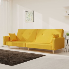 2-seater sofa bed with two yellow fabric pillows by vidaXL, Sofas - Ref: Foro24-337328, Price: 193,68 €, Discount: %