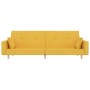 Sofá cama de 2 plazas con dos almohadas tela color amarillo de vidaXL, Sofás - Ref: Foro24-337328, Precio: 193,68 €, Descuent...